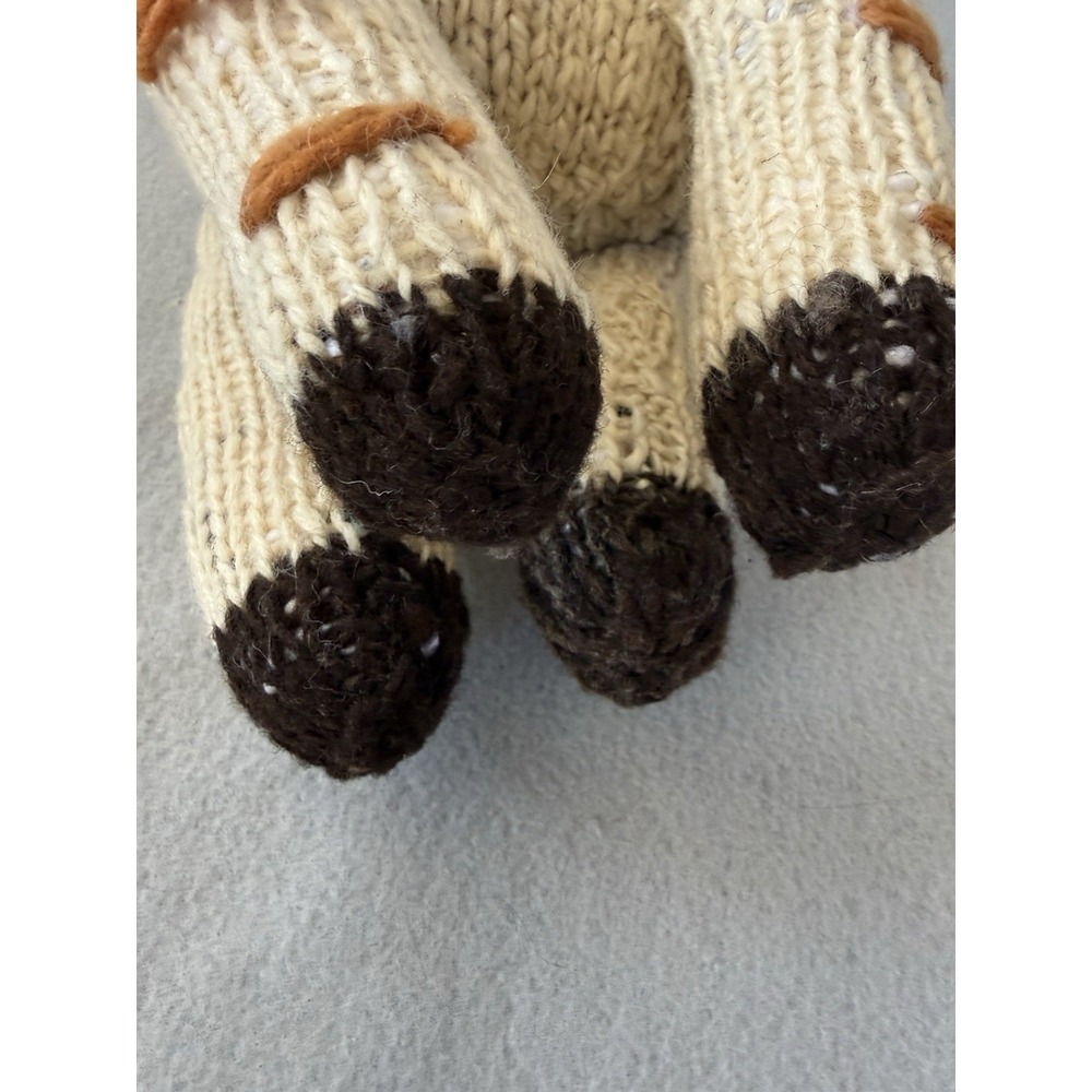 Artisan Safari Giraffe Plush Hand Knit Homespun Wool Rustic Nursery Decor - Picture 12 of 15